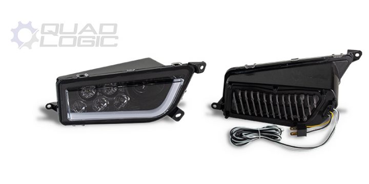 RZR 900 1000 LED Blackout Headlights with LED HALO STRIP 2412335 2412336 Polaris