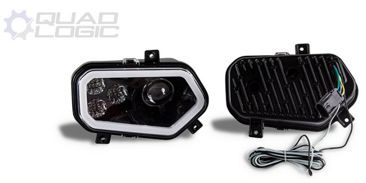 RZR 800 900 BLACK LED w/ HALO Headlights & Adapters Polaris Scrambler 850 1000