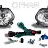 Polaris Scrambler RZR Sportsman Ranger Chrome LED Headlights w/Adapter Harnesses