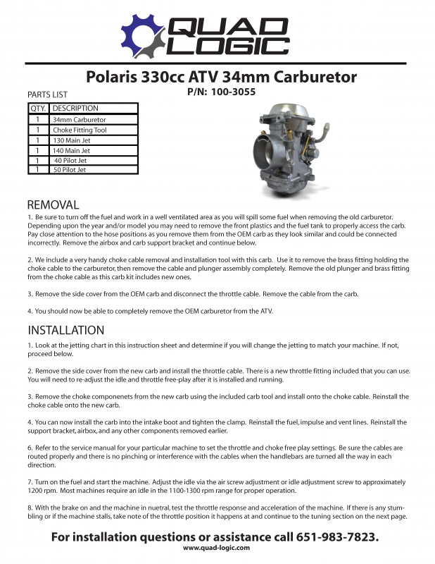 Polaris Carburetor 3055
