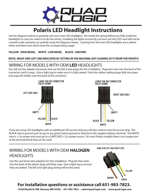 Polaris Headlight Install instructions. Highbeam light parts for a Ranger, RZR, and sportsman. Easy to install aftermarket light accessories and parts. 